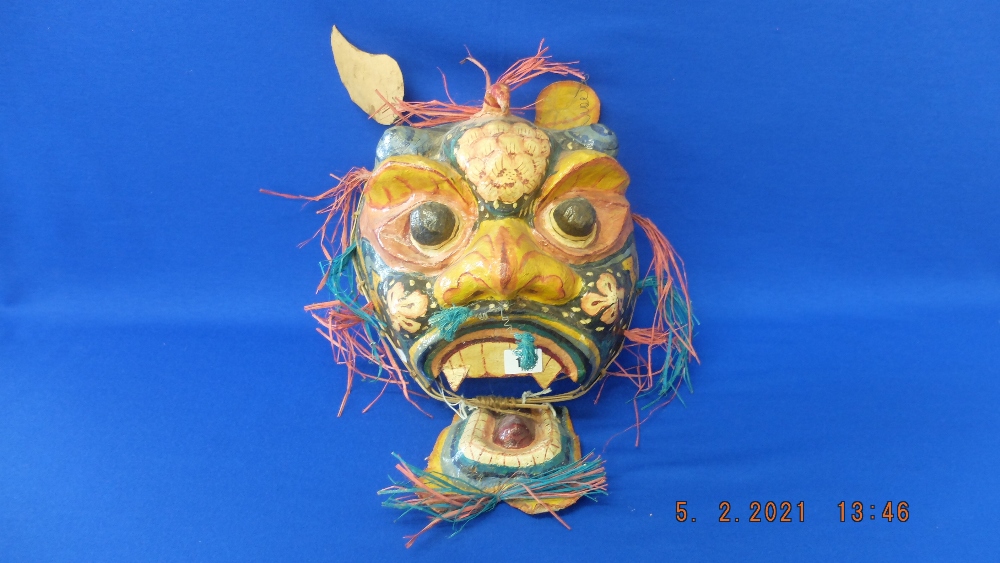 A Chinese mask, painted,