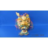 A Chinese mask, painted,
