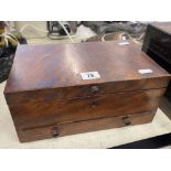 A Mahogany fitted box with drawer