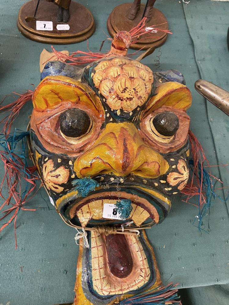 A Chinese mask, painted, - Image 2 of 2