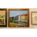 A framed oil on board, Canal scene, Bernard Carter,