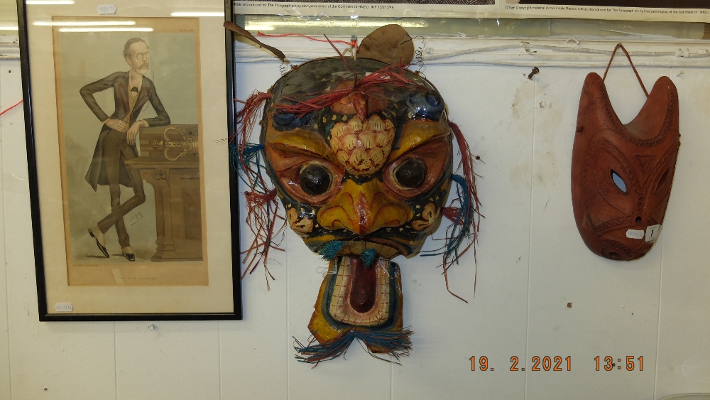 A Chinese mask, painted,