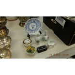 A Minton plate on stand and seven small items
