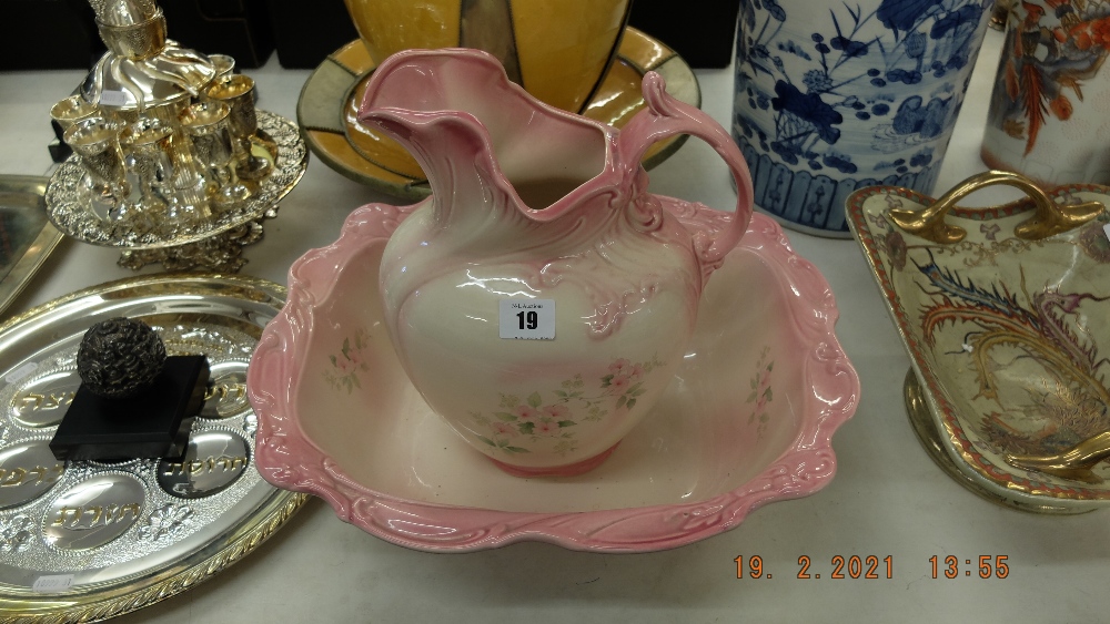 A Victorian jug and bowl