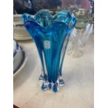 A Murano blue art glass vase