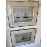 Two limited edition lithographs, seascapes,