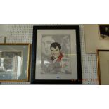 a limited edition signed print of Elvis by Rob Larson