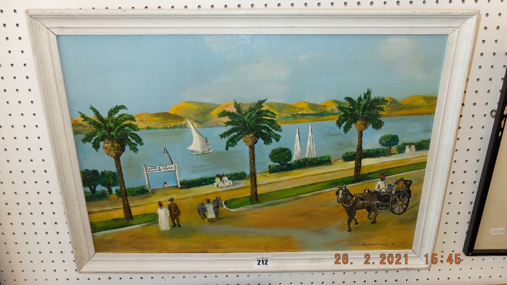 A framed oil on canvas 'Banks of Nile', Norman Cole,