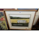 A framed and glazed print,