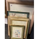 Five framed prints