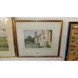 A framed watercolour, Country House, signed D Nash Manor,