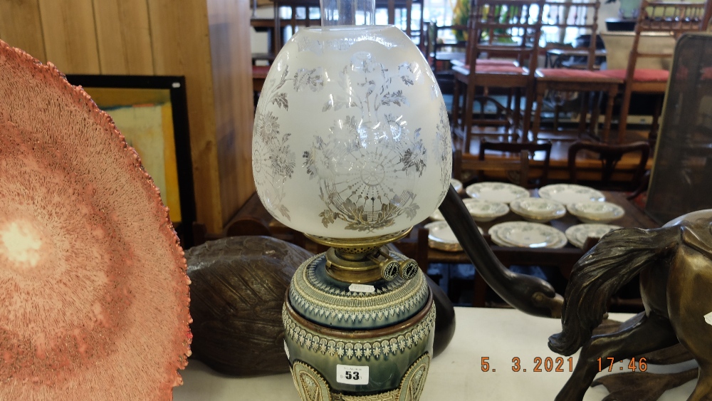 A Royal Doulton oil lamp, - Image 2 of 4