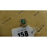 18ct Gold Diamond and Emerald ring, approx.
