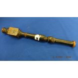 A Baluster Victorian truncheon, 'Arms of Totnes: Castle tower and two keys' VR, Union Jack, Crown,