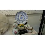 A Minton plate on stand and seven small items