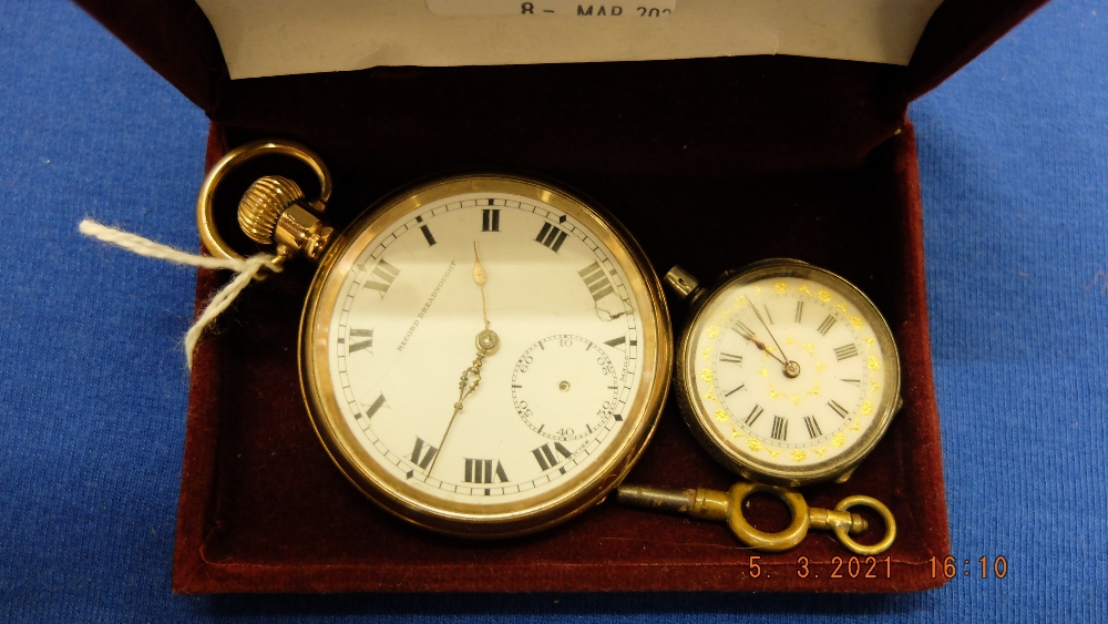 A silver pocket watch plus another