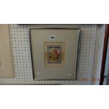 A framed watercolour 'Telephone box' by Robert Barts,