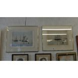 Two limited edition lithographs, seascapes,