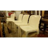 A set of six 'Vigo Magisretti' chairs, cream,
