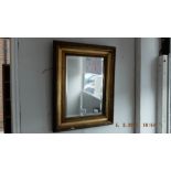 A gilt framed bevelled mirror, 46 x 36cm,