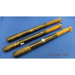 Three Victorian truncheons all with VR,
