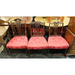 A set of four mahogany dining chairs