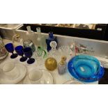 A qty of glass and Murano scent bottles etc.