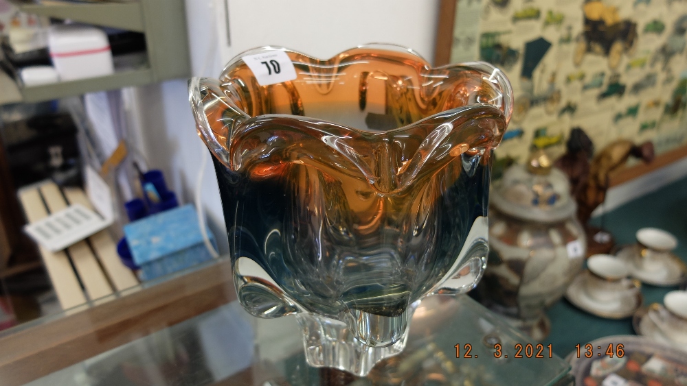 A heavy Murano glass vase