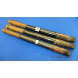 Three Victorian truncheons all with VR,