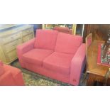 Two and three seater red sofas
