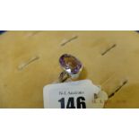 18ct White Gold Amethyst ring, approx.