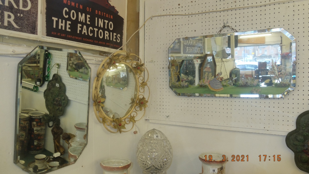 Six vintage wall mirrors - Image 4 of 4