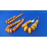 Three amber style necklaces