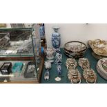 A qty of Delft and blue and white china
