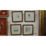 A set of four miniature framed watercolours