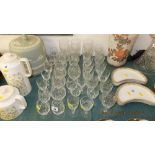 A qty of crystal glassware