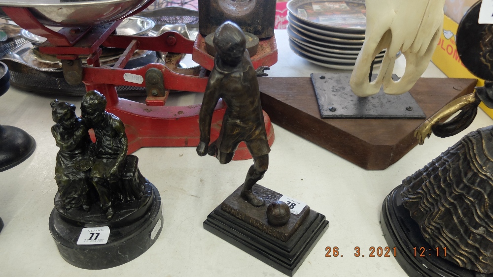 A bronze footballer,