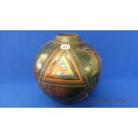 A brown art pottery vase
