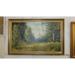 A gilt framed oil on canvas, landscape, Epping Forest,