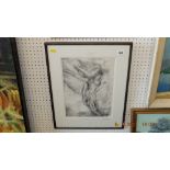 A framed and glazed abstract Charcoal drawing