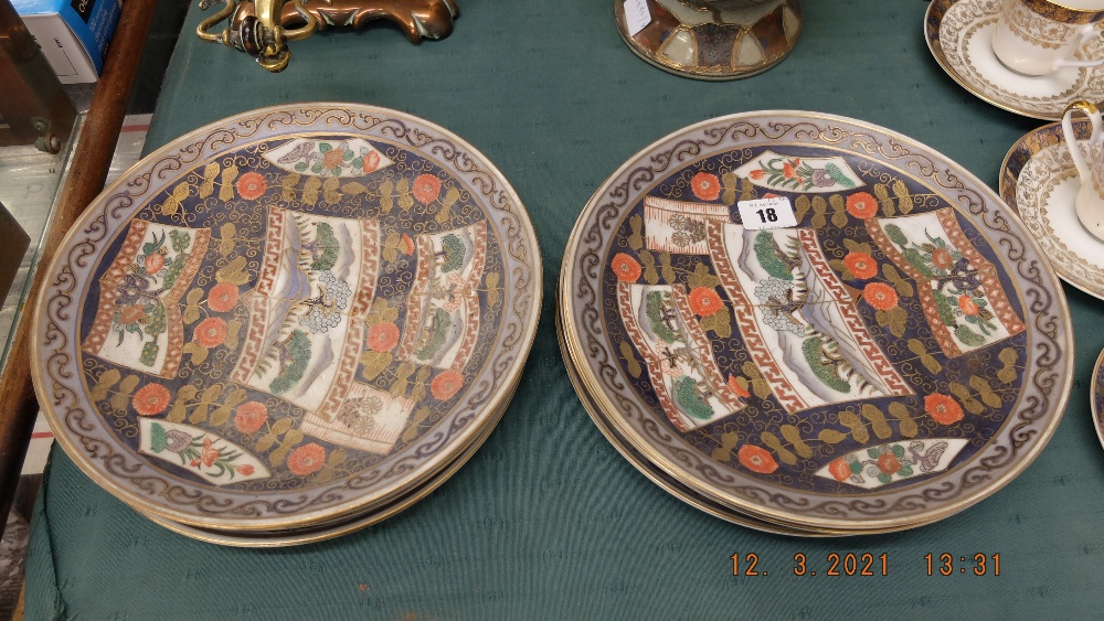 Eight Imari style plates