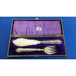 A hallmarked Silver handled boxed fish set