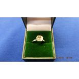 18ct hallmarked 750, white and yellow gold, radiant cut diamond ring, approx. 2.