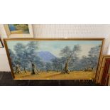 A gilt framed oil on board, landscape,