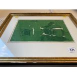 A framed Willie Rodger gold print,