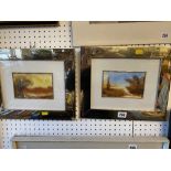 A pair of framed and glazed oil paintings