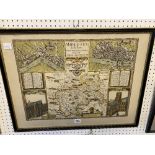 An old framed map,