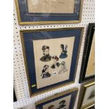 Three framed Spanish fashion prints