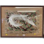 A framed watercolour, an exotic bird,
