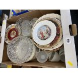 A box of assorted china